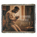 "Fatherhood, Powered by Prayer" Christian Woven Blanket