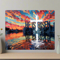 "He Is Risen" Christian High Gloss Metal Art Print - Serene Lake