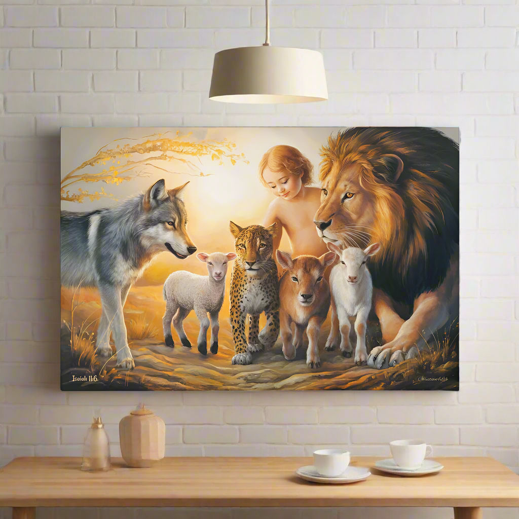 Kingdom To Come, Isaiah 11:6, Gallery Wrapped Christian Wall Art Canvas