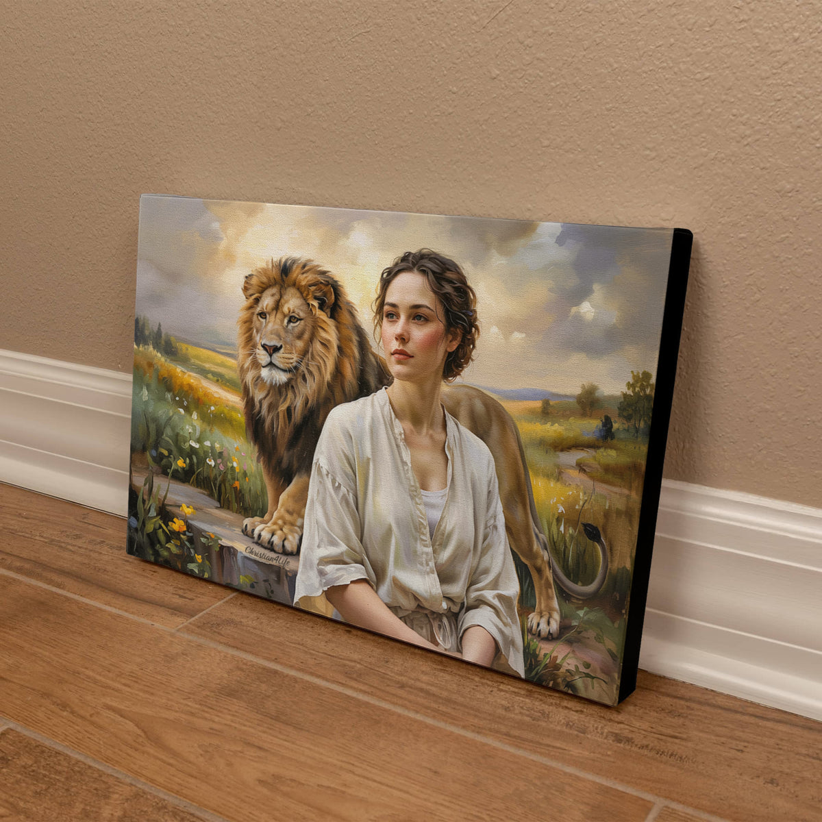 "Behind every Christian woman is the Lion of Judah." - Gallery Wrapped Canvas