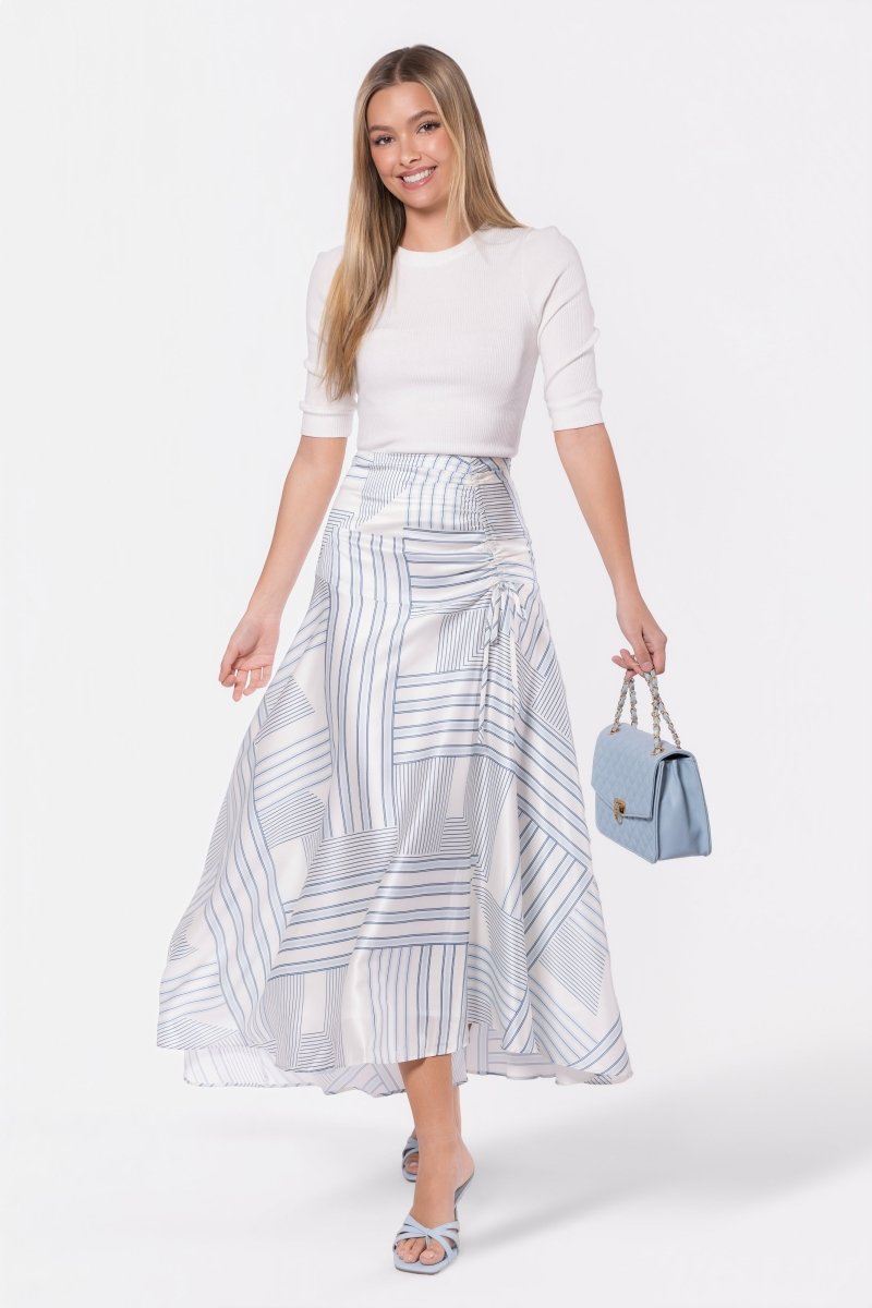Aviana Skirt (White/Blue)