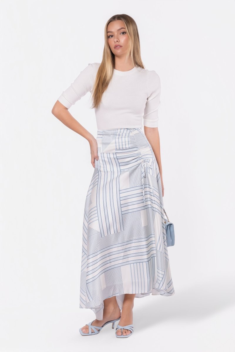 Aviana Skirt (White/Blue)
