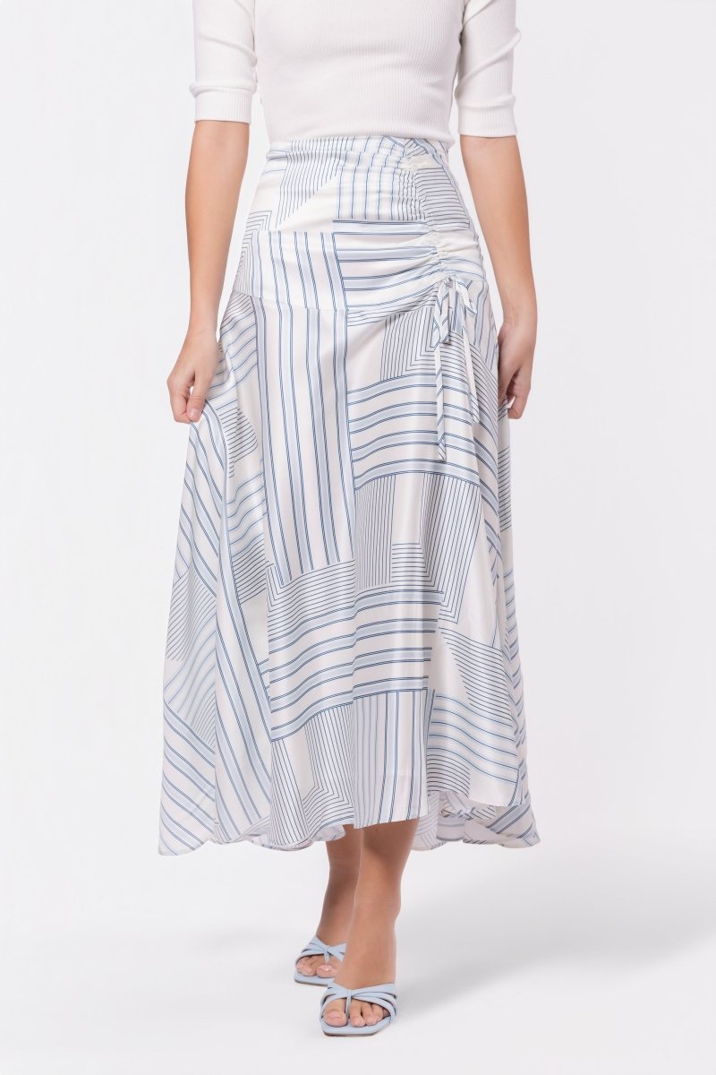 Aviana Skirt (White/Blue)