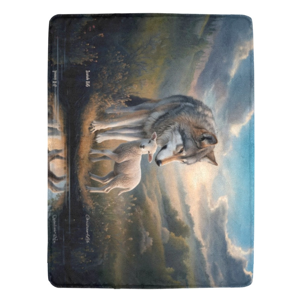 Wolf and Lamb Reflection Isaiah 11:6 Ultra-Soft Micro Fleece Blanket (multiple sizes)