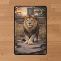 Lion of Judah, Rock and Cross - Area Rug with Black Binding 31"x20"