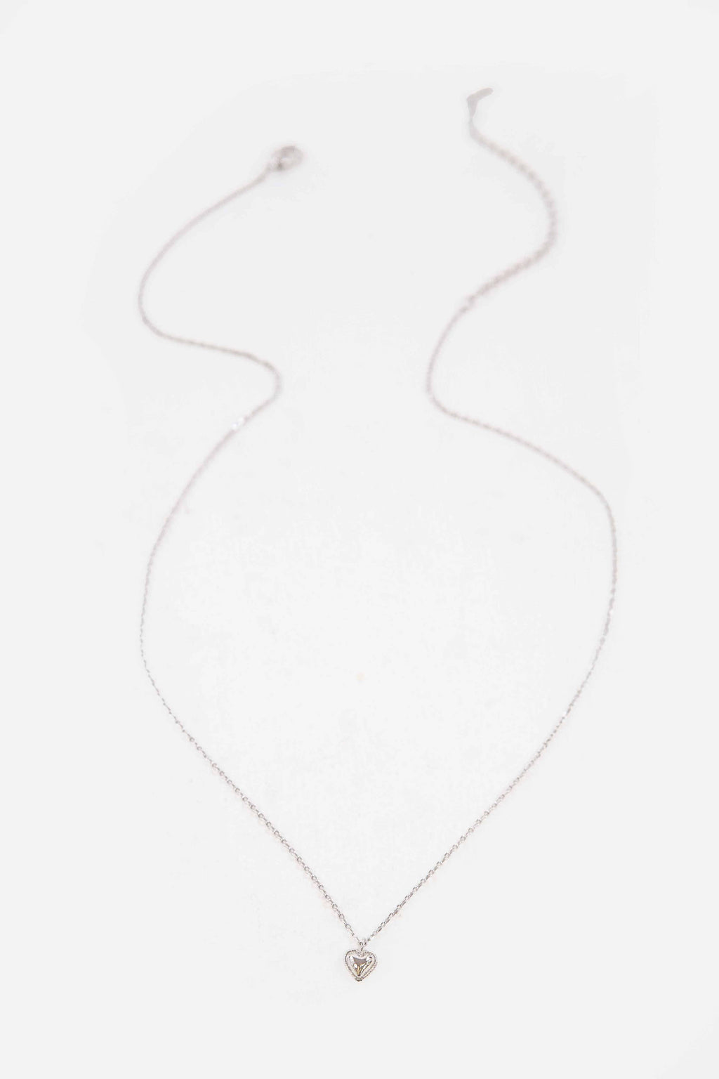 Teeny Heart Charm Necklace | Silver