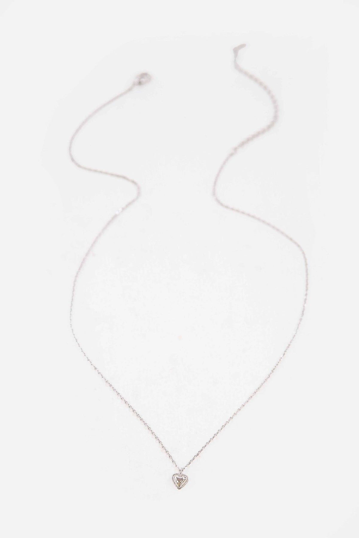 Teeny Heart Charm Necklace | Silver