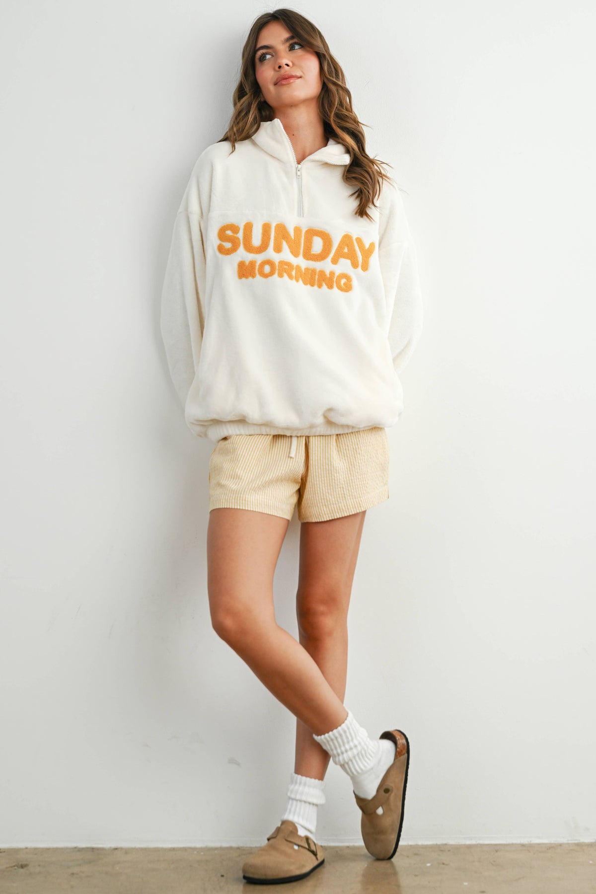Elodie Striped Drawstring Shorts