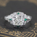 Fashion Retro Emerald Zircon Ring For Women