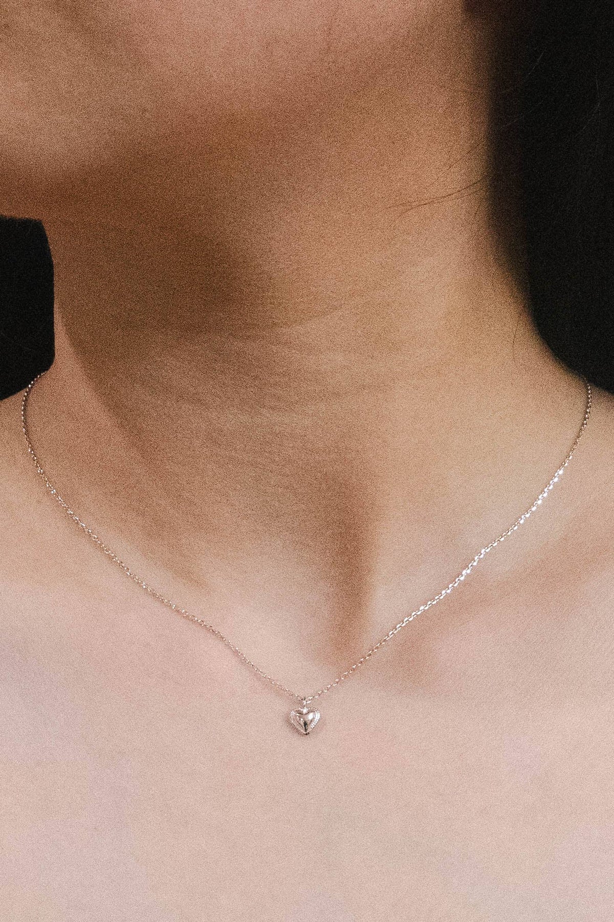 Teeny Heart Charm Necklace | Silver