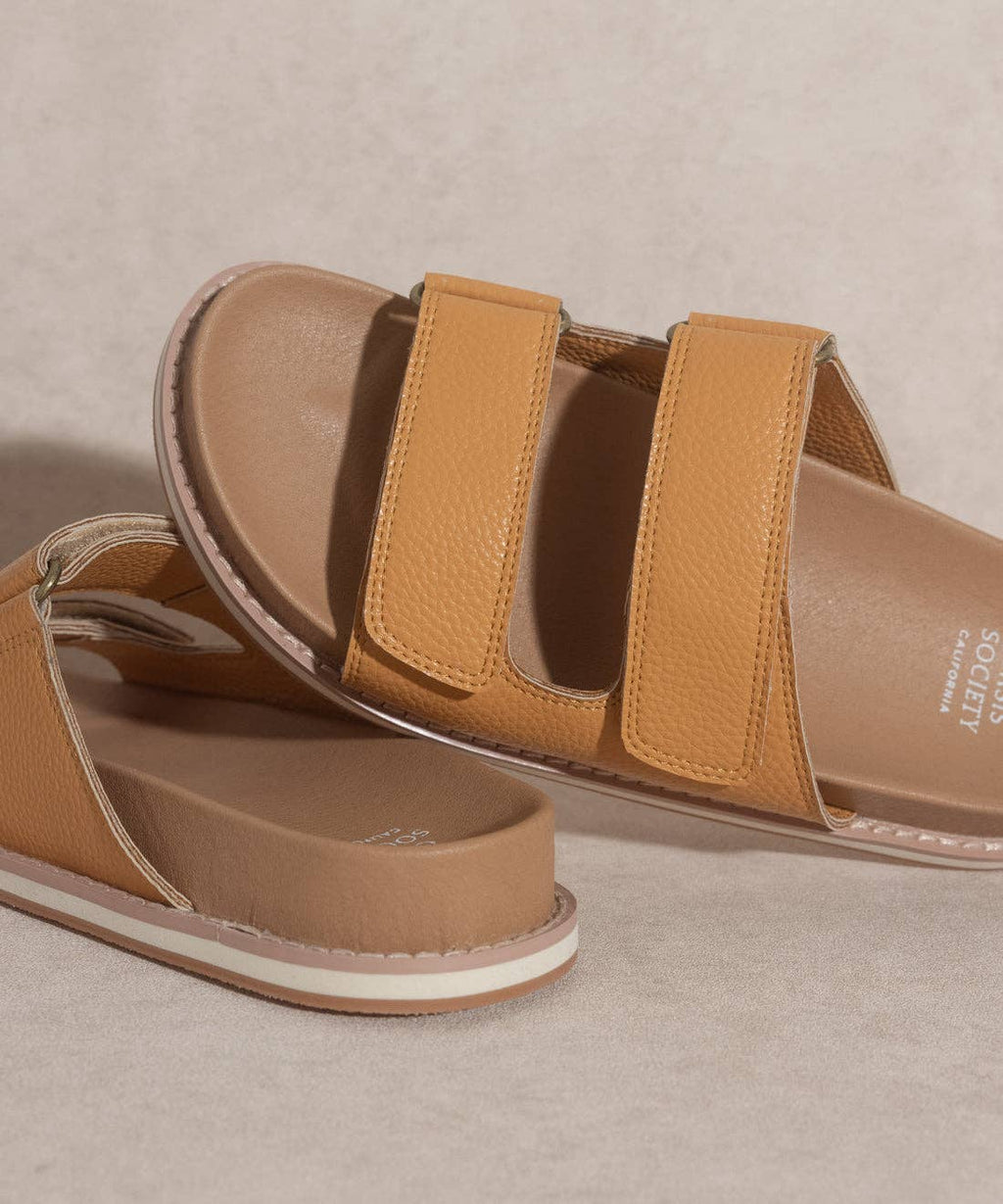 The Sienna Cognac | Double Strap Slide