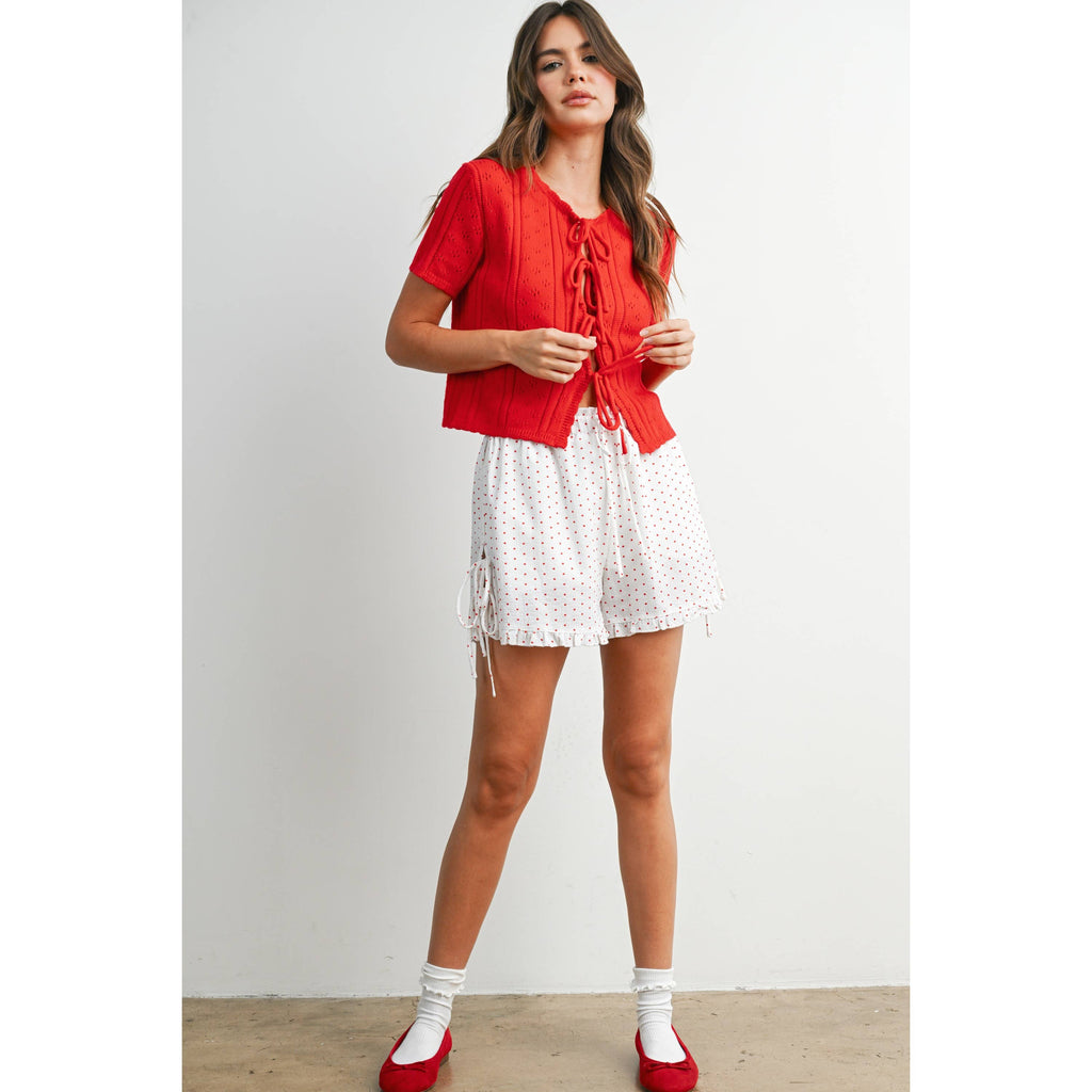 Juliet Scalloped Tie-Front Top