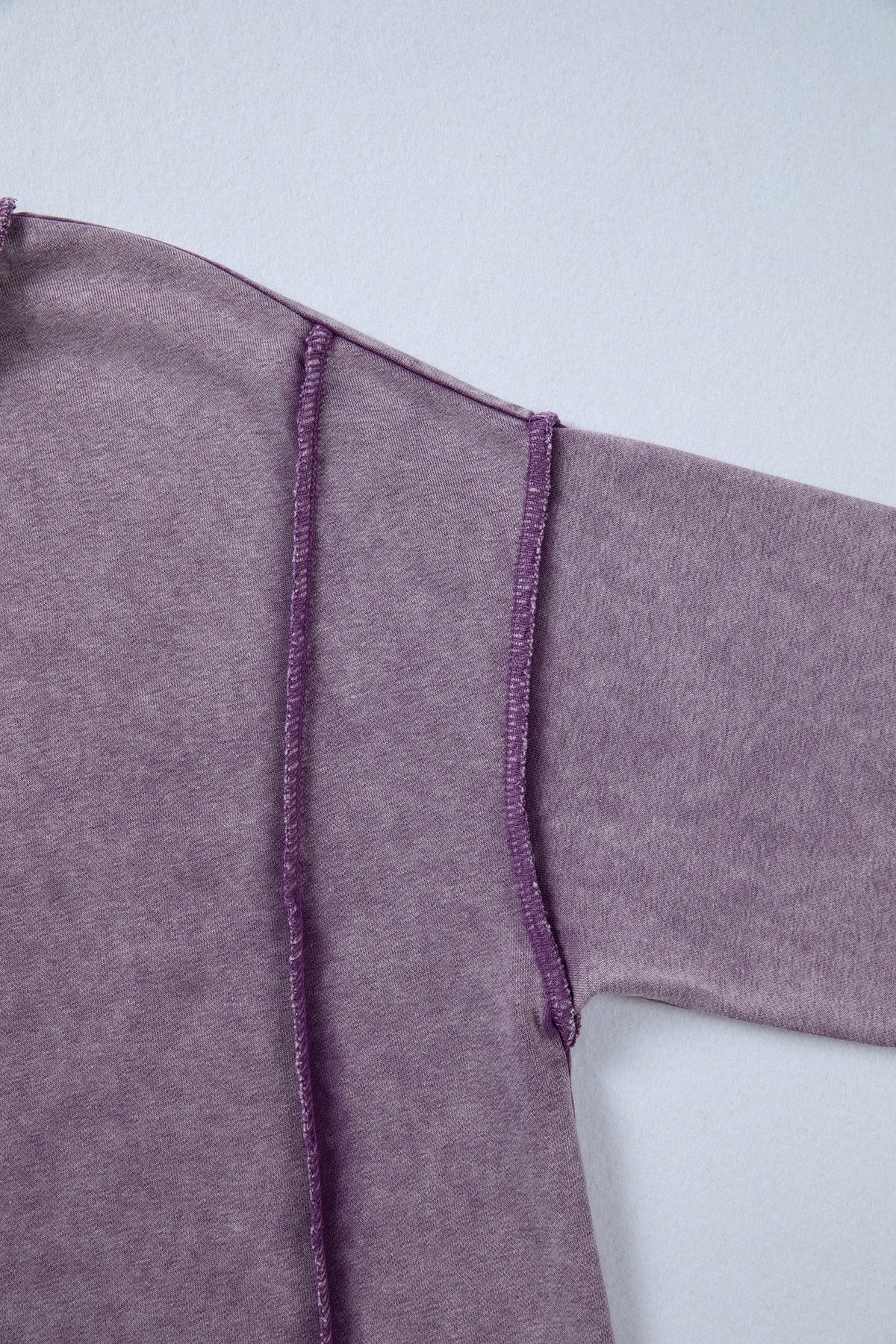 Valerian Mineral Wash Exposed Seam Side Slit Sweatshirt