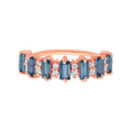Rose Gold London Blue Topaz Canary Ring