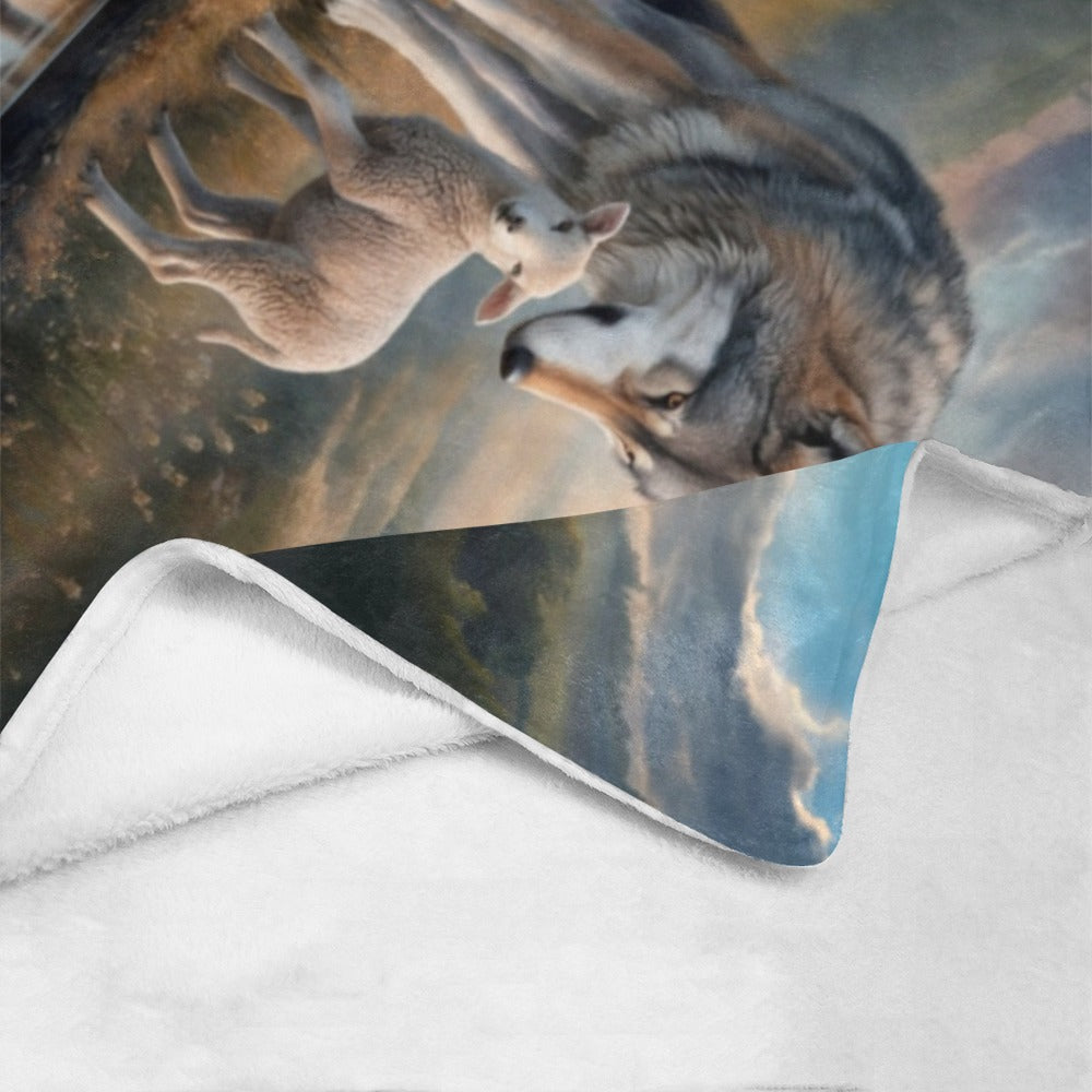 Wolf and Lamb Reflection Isaiah 11:6 Ultra-Soft Micro Fleece Blanket (multiple sizes)