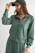Luxe Sand Wash Rib Zip Jacket