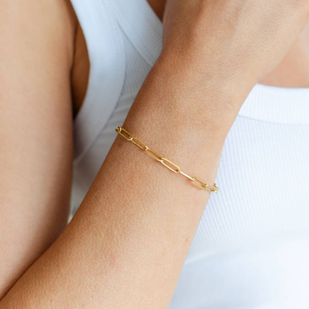 Everyday Paperclip Chain Bracelet, Water Resistant