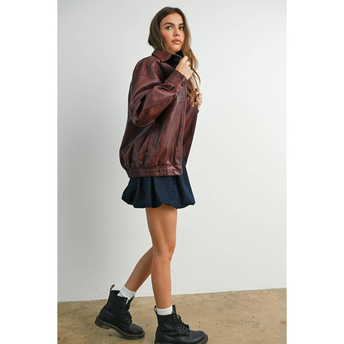 Alexandria Collared Leather Jacket