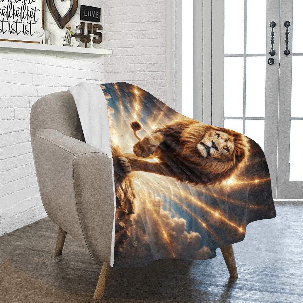 Lion of Judah, Holy Spirit, Clouds and Golden Rays -Ultra-Soft Micro Fleece Blanket (4 sizes)
