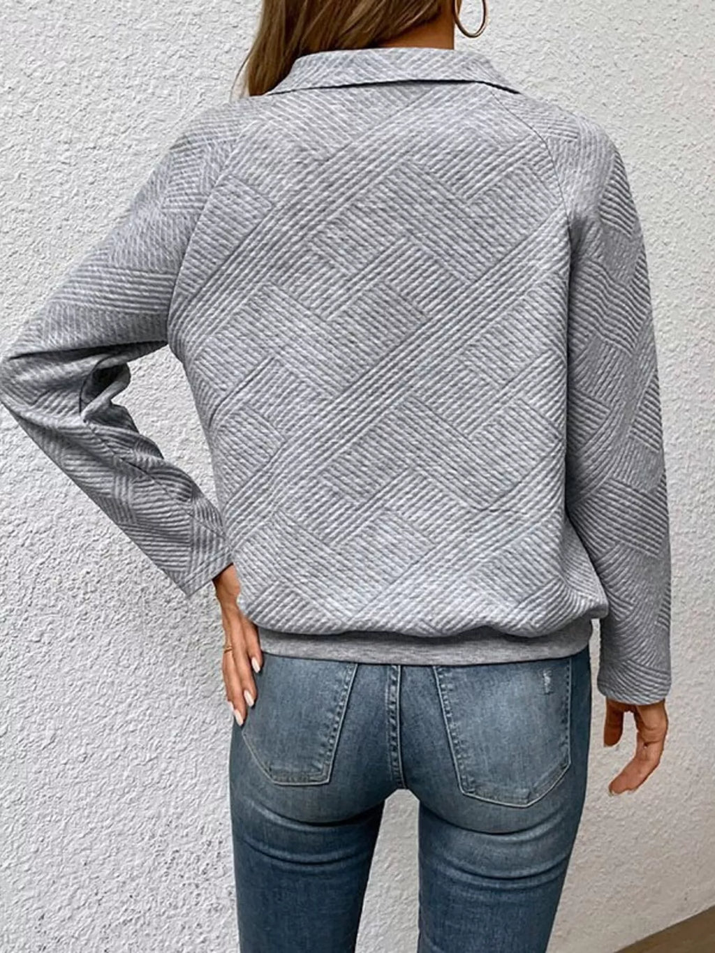 Textured Quarter Snap Sweatshirt