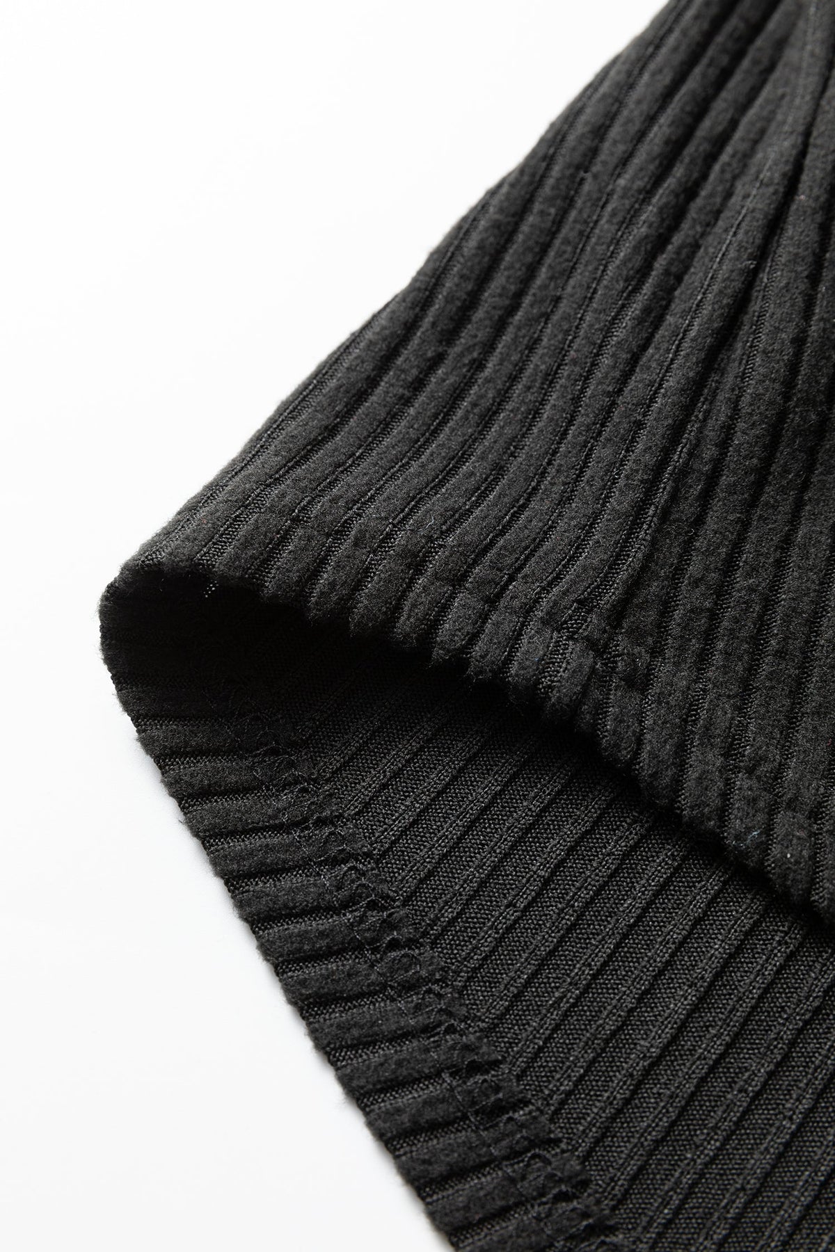 Black Ribbed Notched Neck Knit Long Sleeve Leggings Two Pieces Lounge Set
