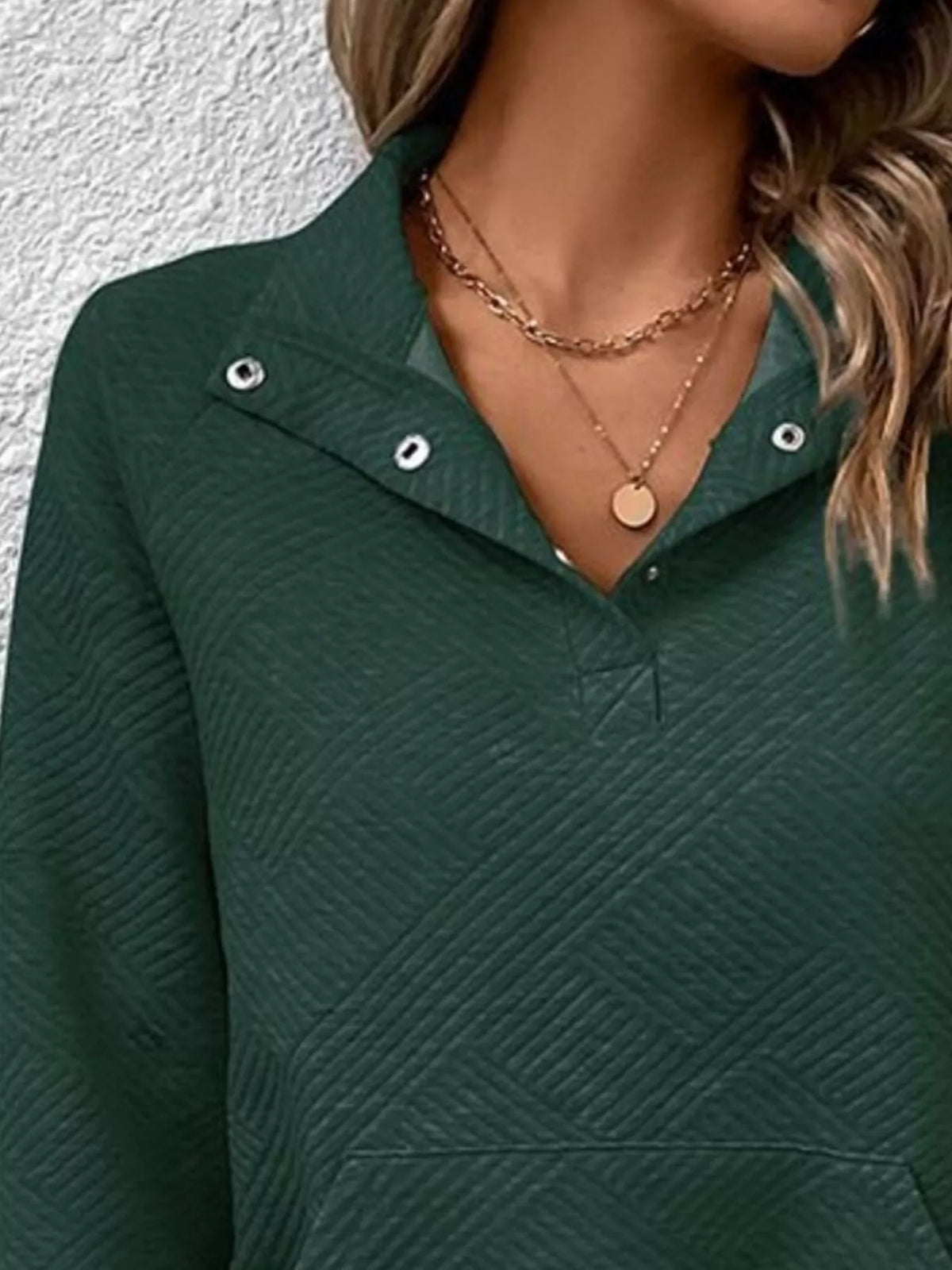 Textured Quarter Snap Sweatshirt