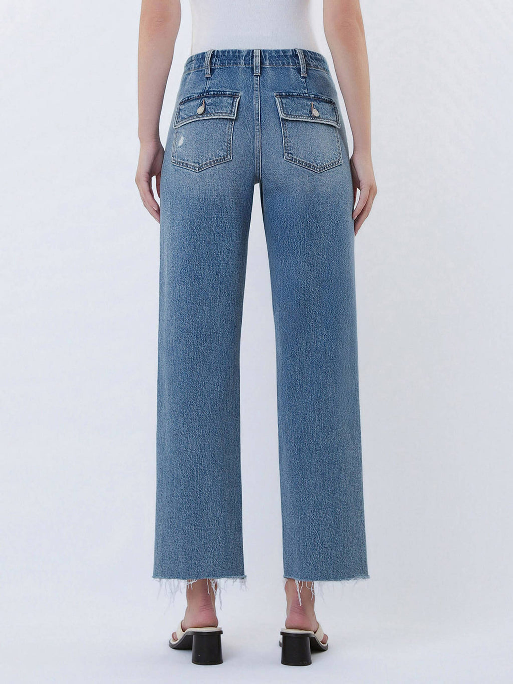 Aileeah High Rise Patch Pocket Jeans