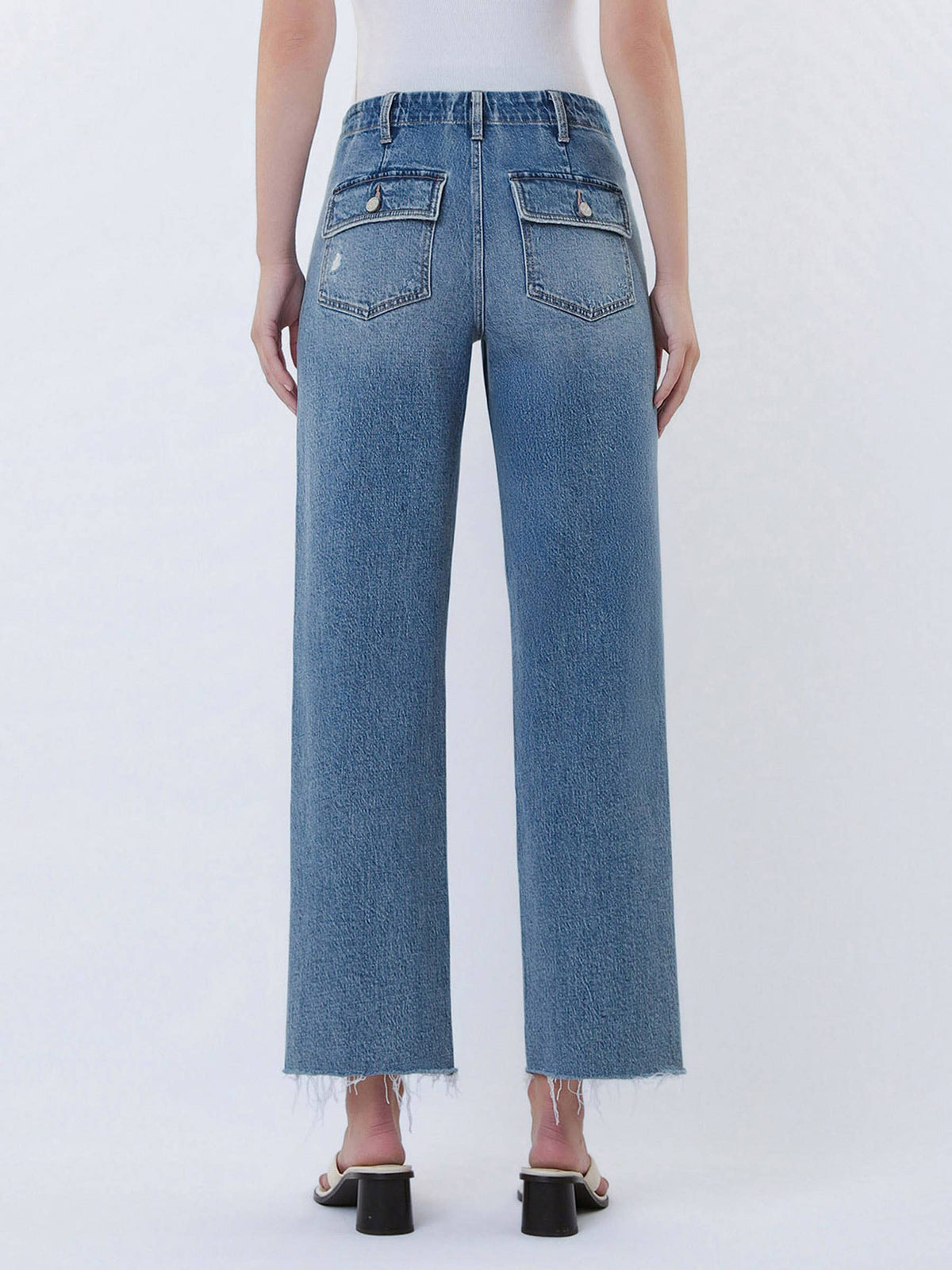 Aileeah High Rise Patch Pocket Jeans