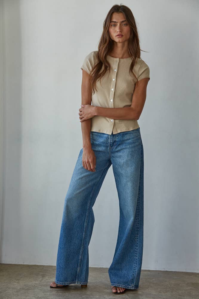 Luna Short Sleeve Cardigan Top