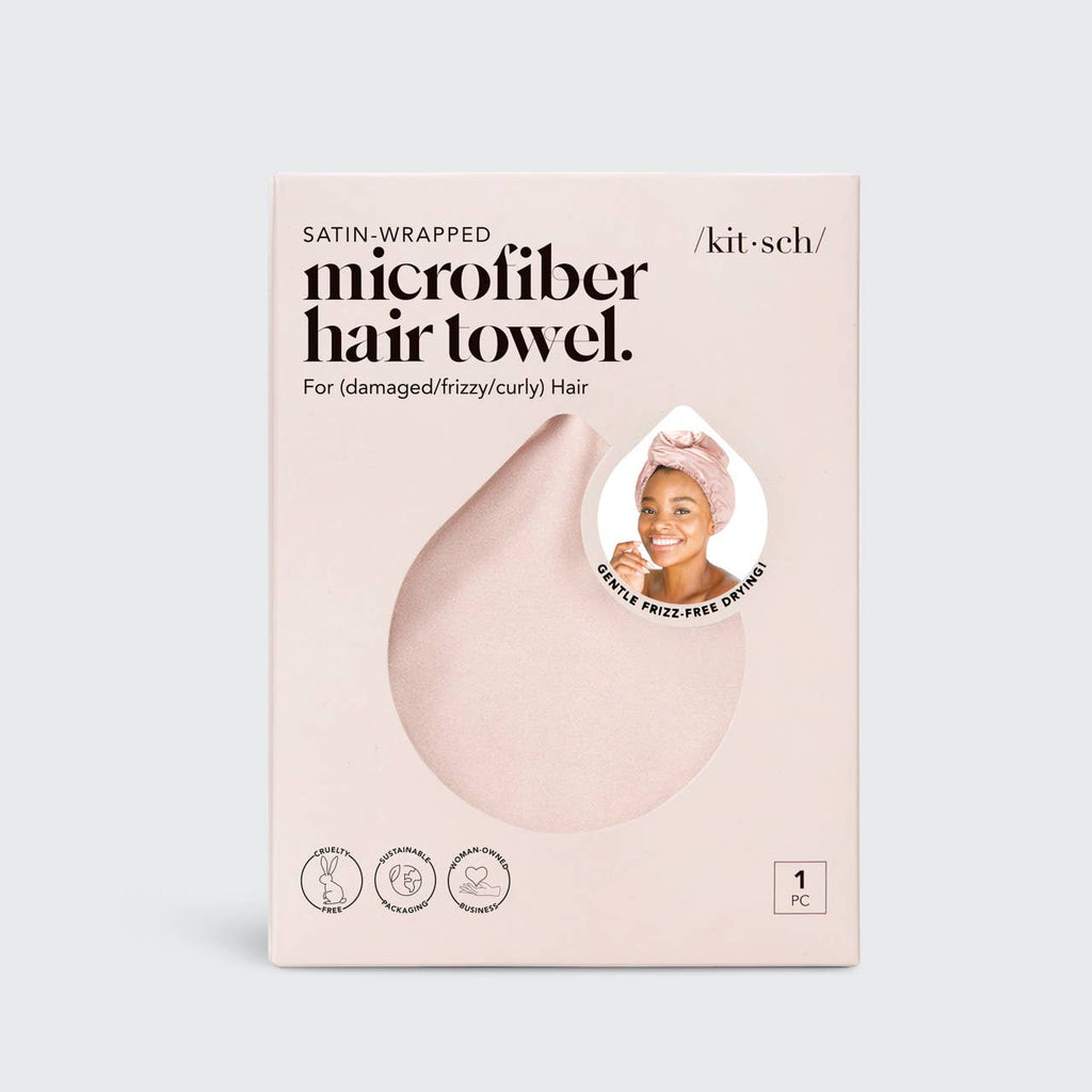 Satin Wrap Hair Towel - Blush