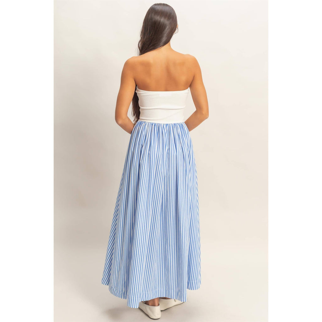 Zarie Striped Strapless Dress