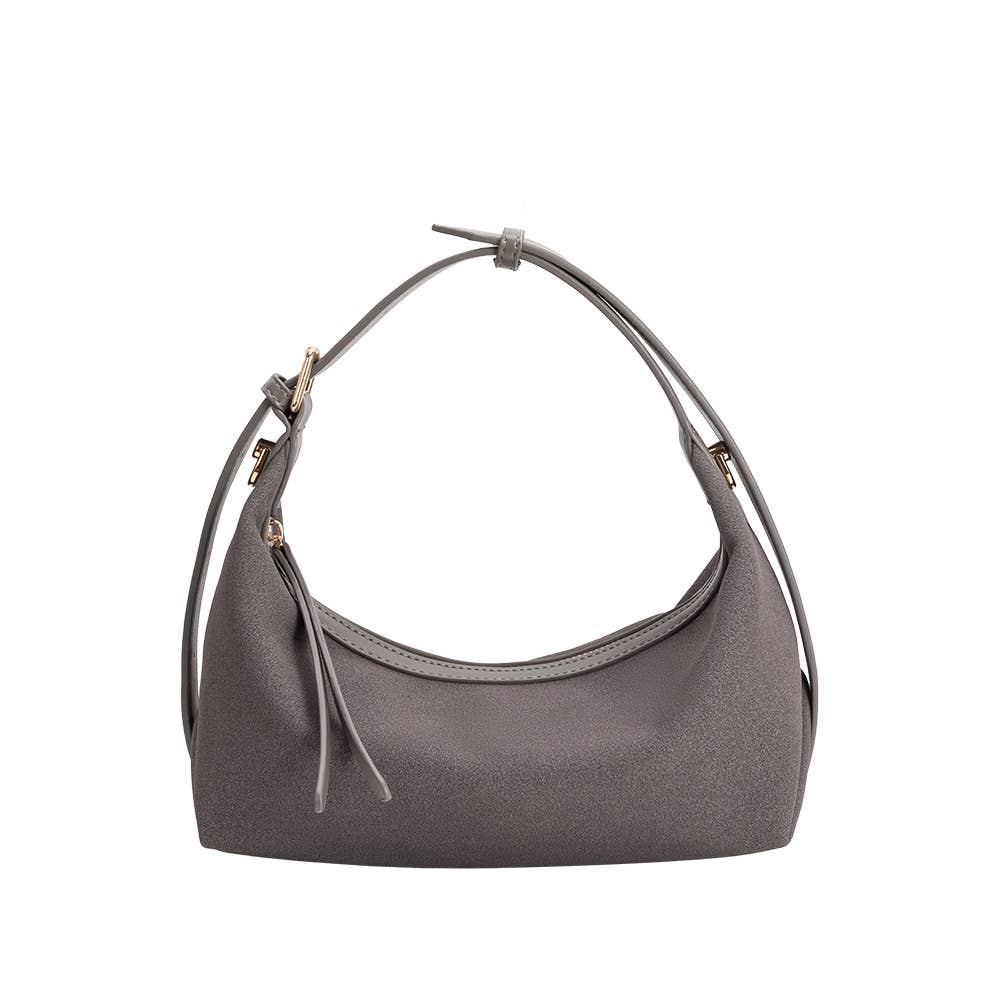 Lilith Gray Vegan Suede Top Handle Bag