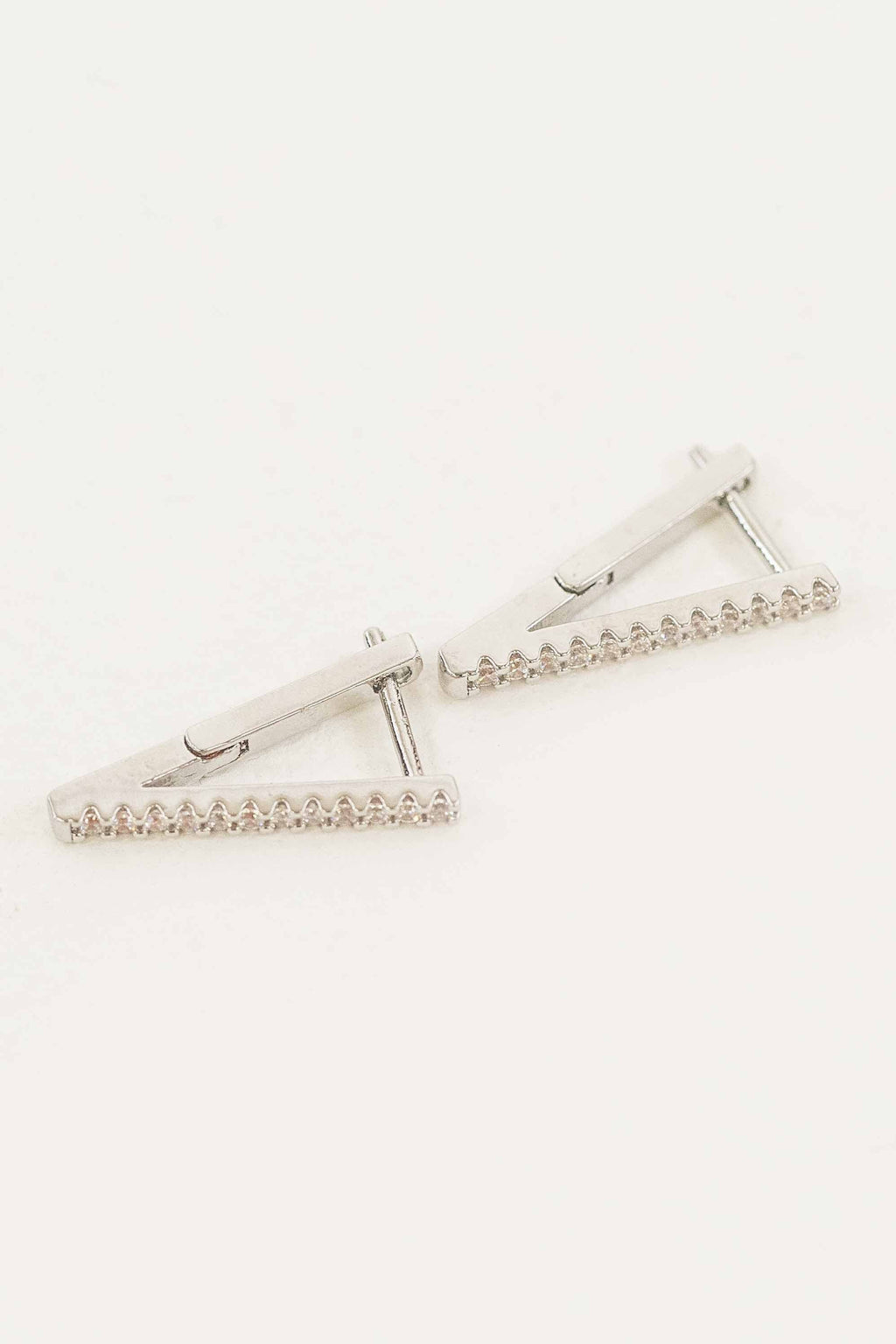 Edged Hoop Earrings | Silver
