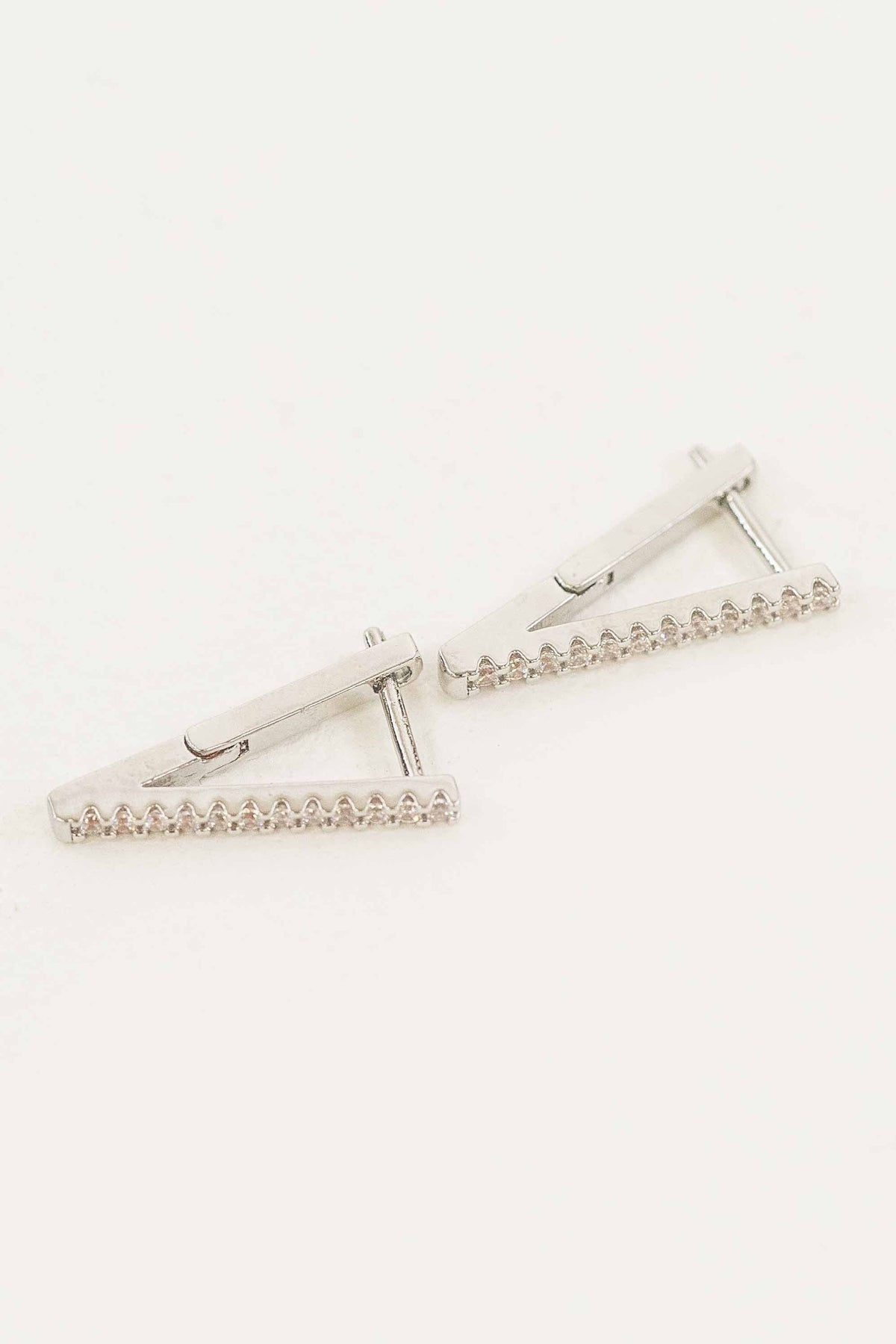 Edged Hoop Earrings | Silver