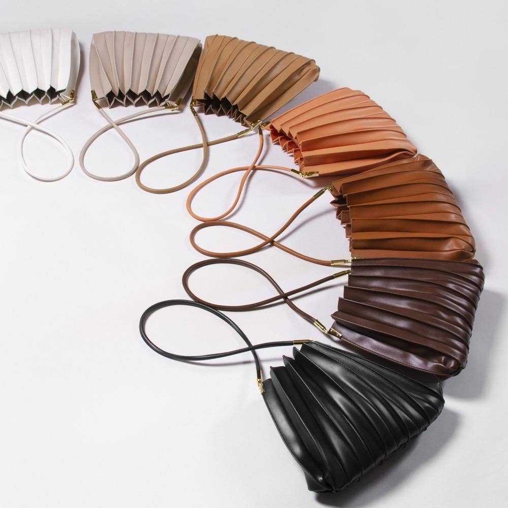Carrie Ivory Pleated Shoulder Bag