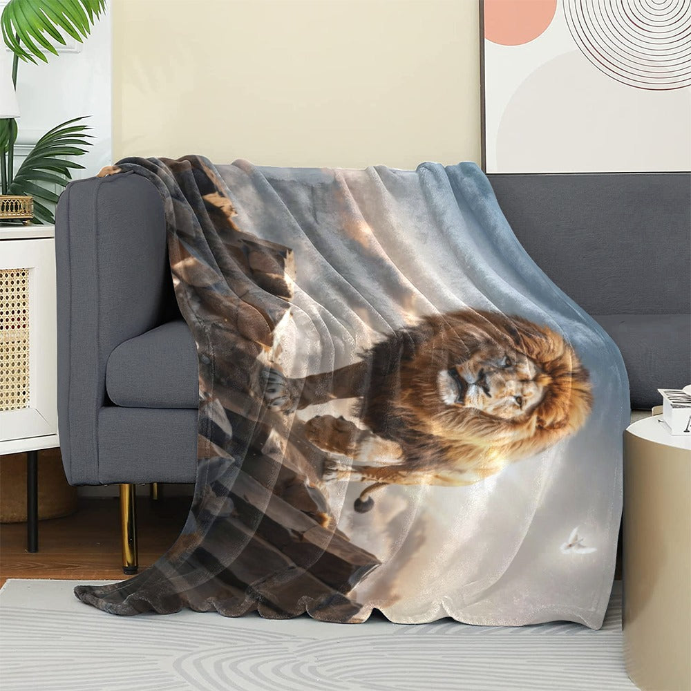 Lion of Judah and Holy Spirit Ultra Soft Micro Fleece Blanket (multiple sizes)