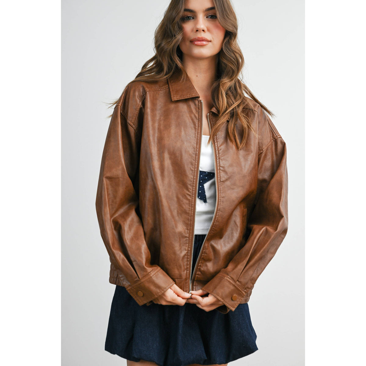 Alexandria Collared Leather Jacket