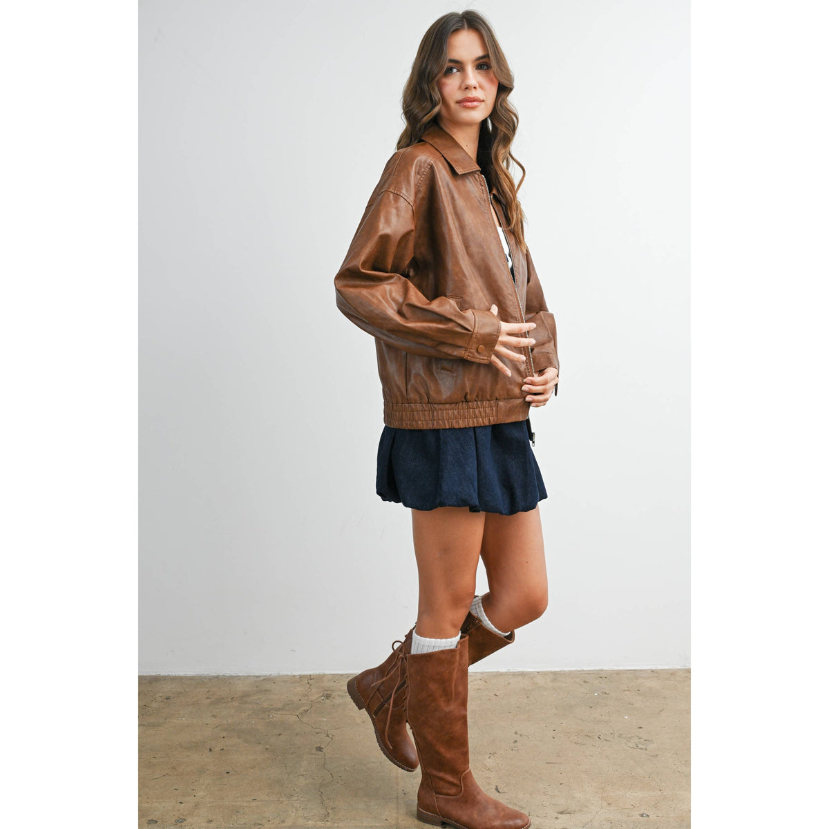 Alexandria Collared Leather Jacket