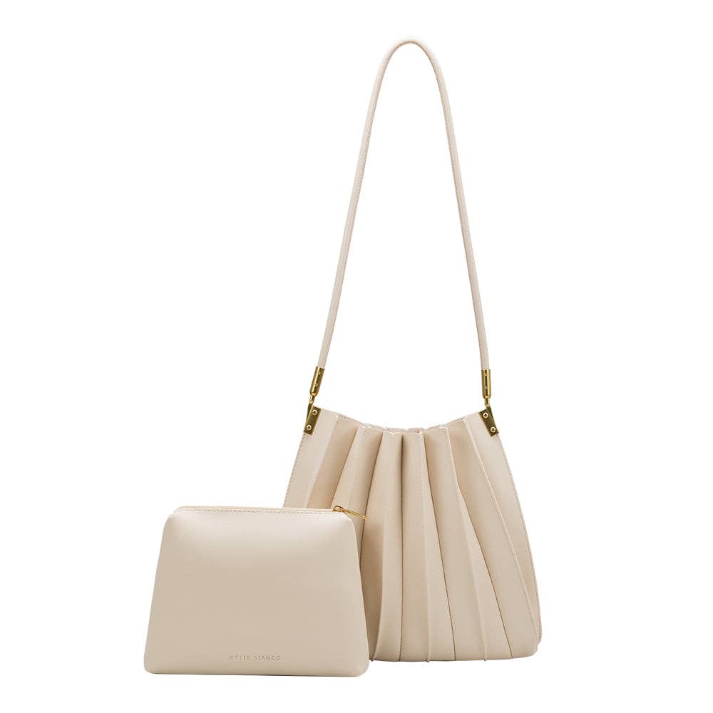 Carrie Ivory Pleated Shoulder Bag