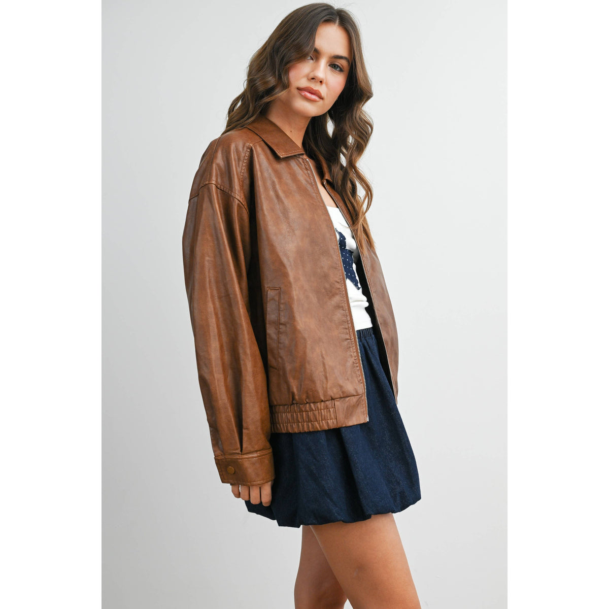 Alexandria Collared Leather Jacket