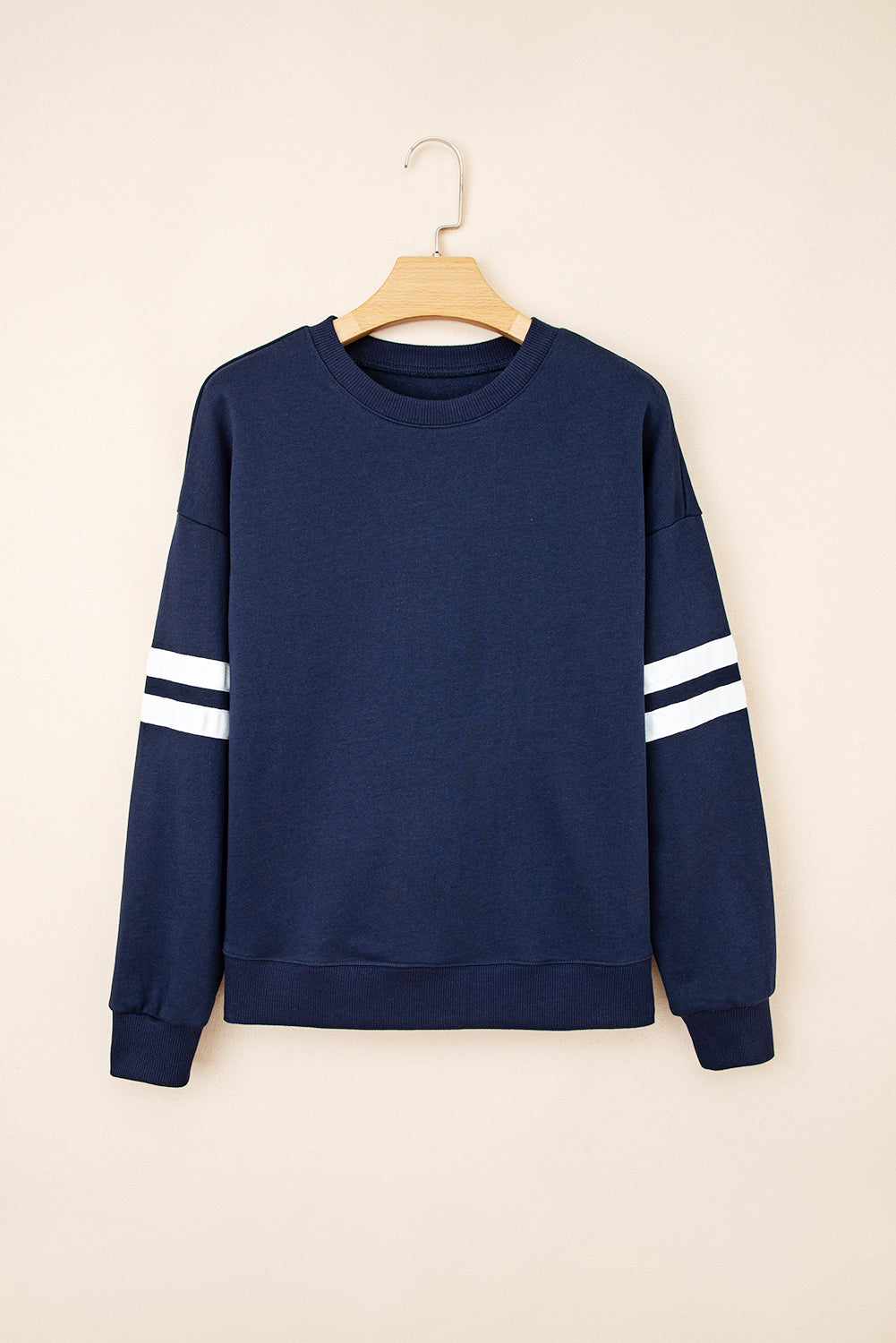 Coffee Varsity Striped Detail Drop Shoulder Oversized Sweatshirt