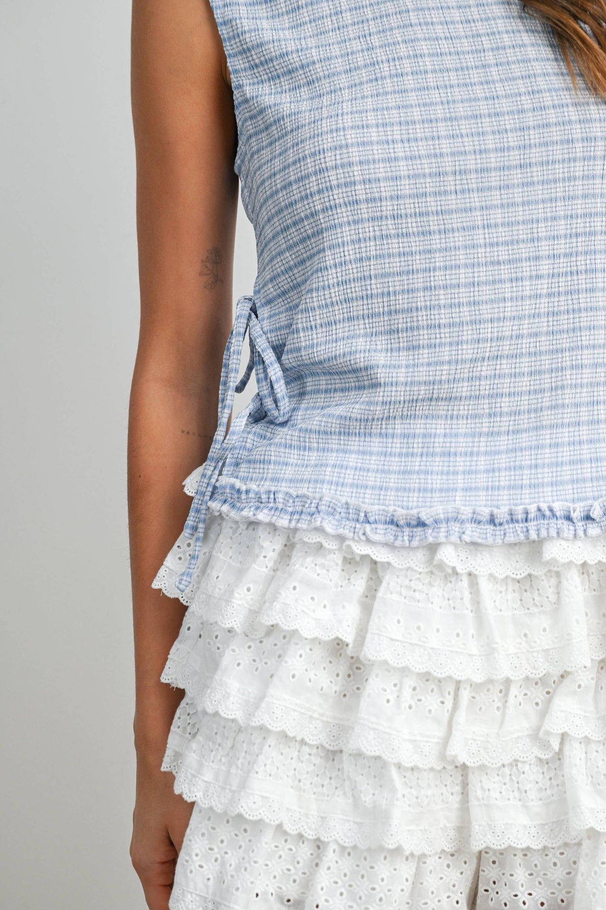 Cordelia Checkered Lace-Up Vest