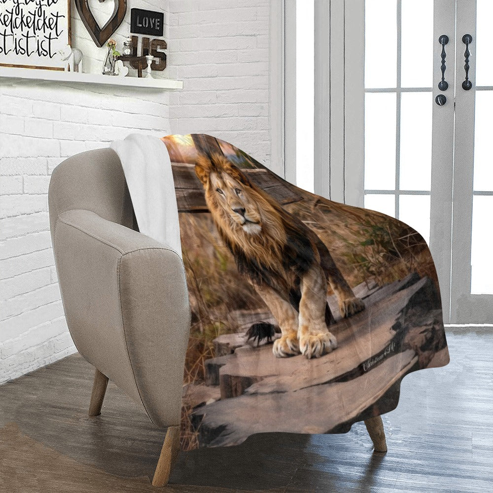 Lion of Judah, Rock and Cross - Ultra-Soft Micro Fleece Blanket (multiple sizes)