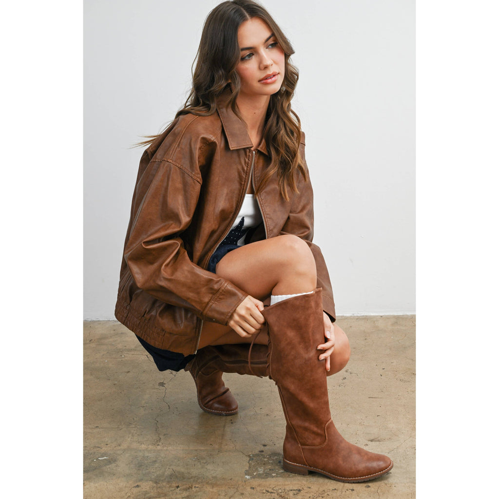 Alexandria Collared Leather Jacket
