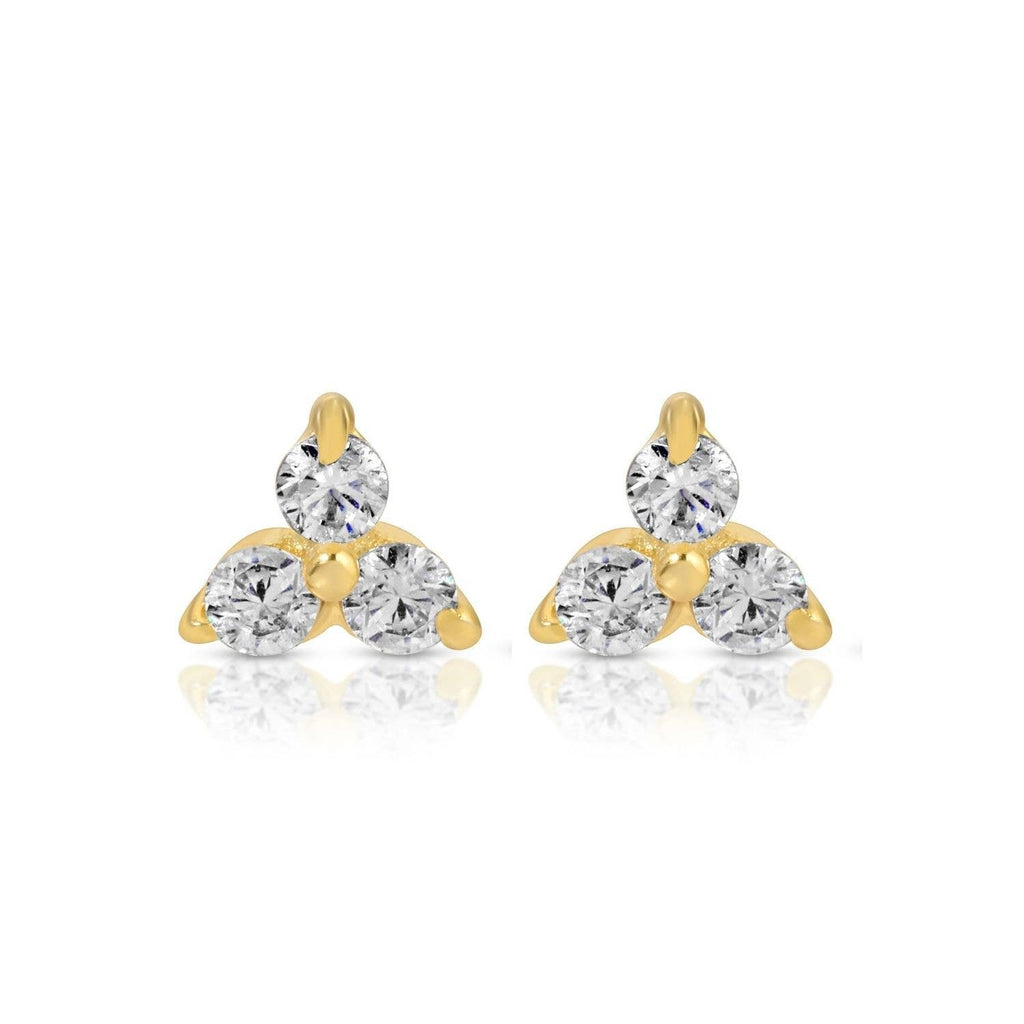 Triple Cluster Studs on Velvet Tag
