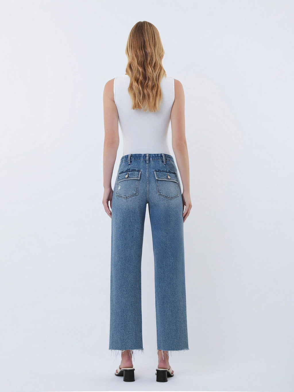 Aileeah High Rise Patch Pocket Jeans