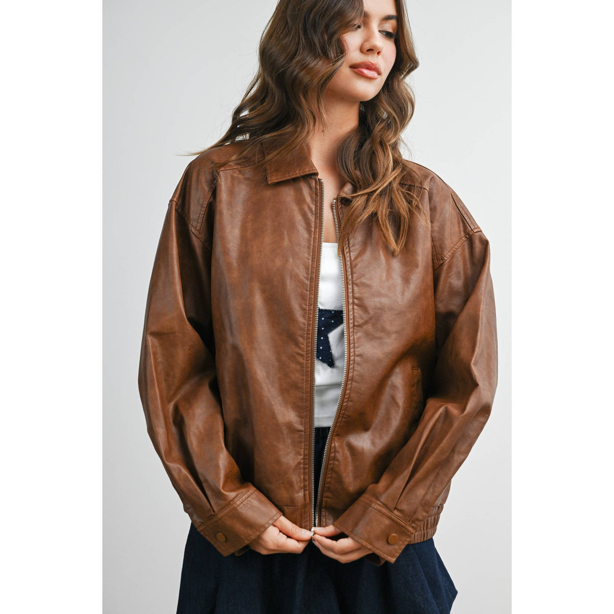 Alexandria Collared Leather Jacket