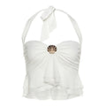 Women's Pure Hot Girl Metal Shell Button Vest Top