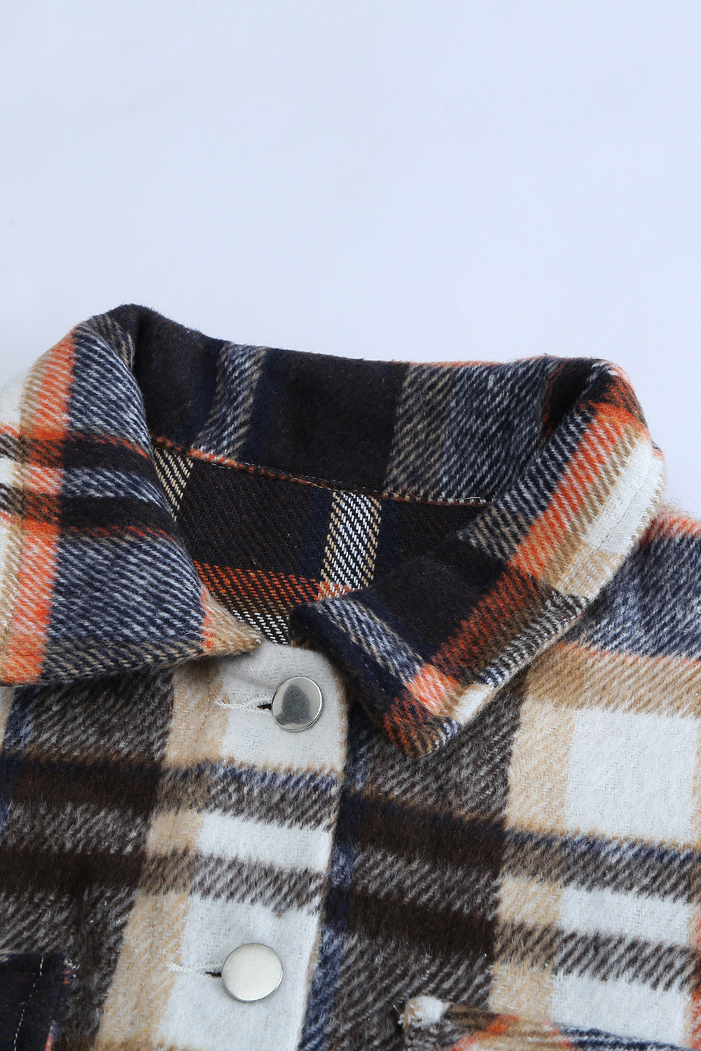 Green Geometric Plaid Print Pocketed Shacket
