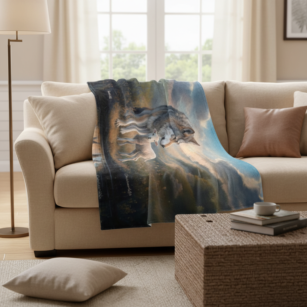 Wolf and Lamb Reflection Isaiah 11:6 Ultra-Soft Micro Fleece Blanket (multiple sizes)